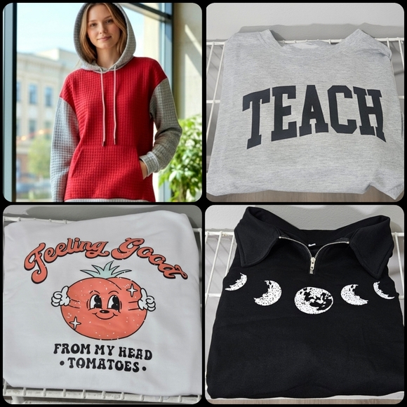 NWT Size S Bundle Of 4 Long Sleeve Lightweight Sweatshirts - Picture 2 of 6